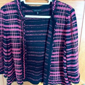 High quality Ming Wang cardigan - pink and black Barbiecore